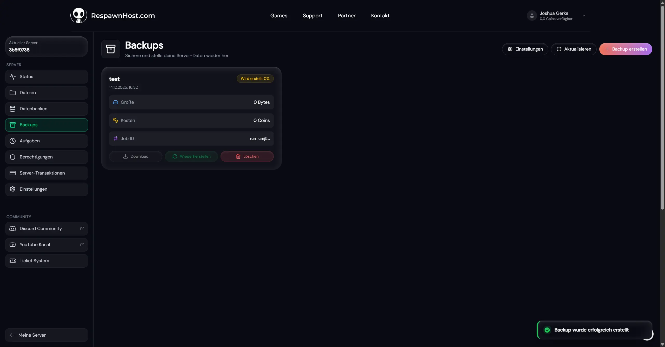 Automatische Backups