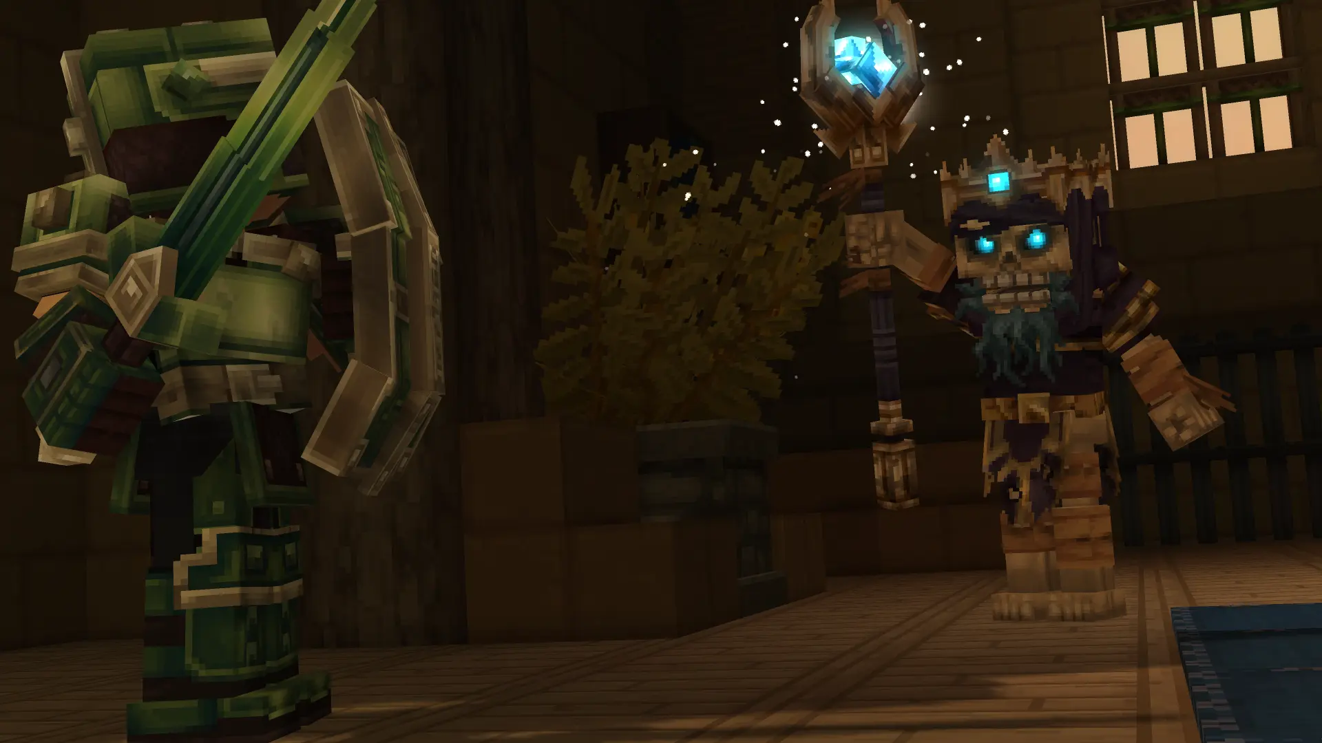 Hytale Dungeon Szene mit Kampf gegen Monster